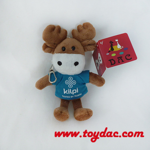 Porte-clés renne de Noël en peluche